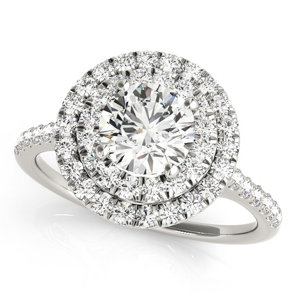 Adored Halo Round Diamond Engagement Ring — 9K/18K Gold & Platinum