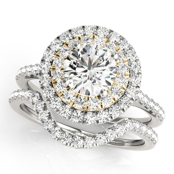 Adored Halo Round Diamond Engagement Ring — 9K/18K Gold & Platinum