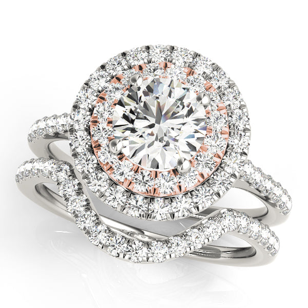 Adored Halo Round Diamond Engagement Ring — 9K/18K Gold & Platinum