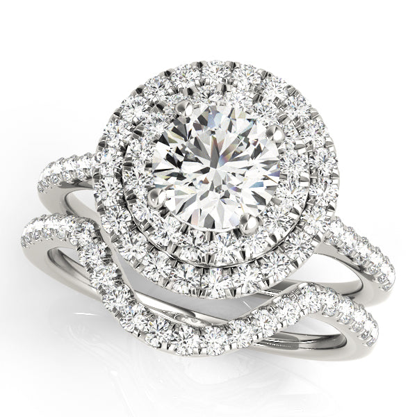 Adored Halo Round Diamond Engagement Ring — 9K/18K Gold & Platinum