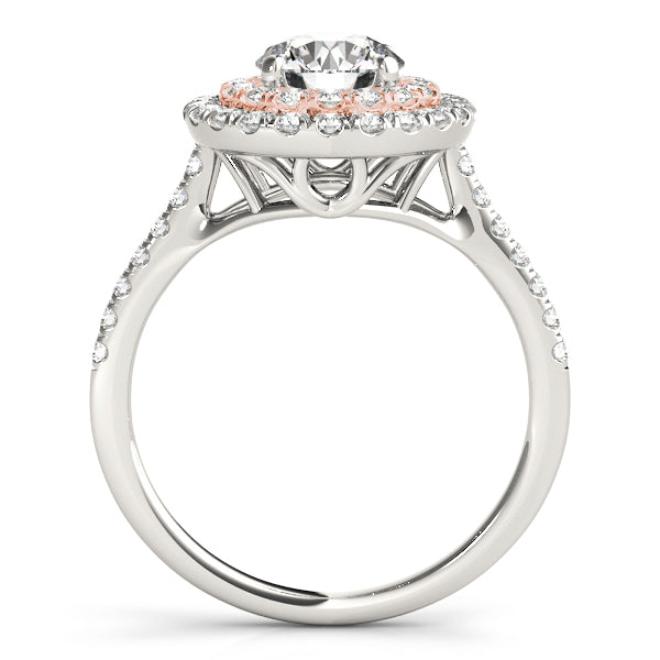 Adored Halo Round Diamond Engagement Ring — 9K/18K Gold & Platinum