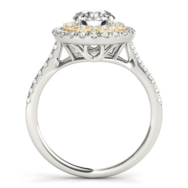 Adored Halo Round Diamond Engagement Ring — 9K/18K Gold & Platinum