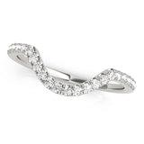 Curved Bands Half Eternity Ring in Gold & Platinum