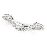 Curved Bands Half Eternity Ring in Gold & Platinum