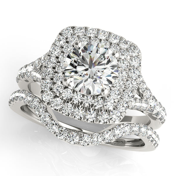 Resplendent Halo Round Diamond Engagement Ring — 9K/18K Gold & Platinum