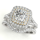 Resplendent Halo Round Diamond Engagement Ring — 9K/18K Gold & Platinum