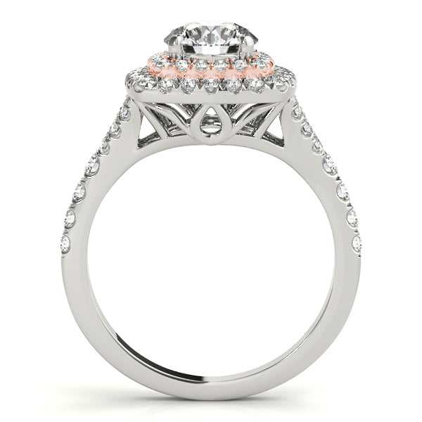 Resplendent Halo Round Diamond Engagement Ring — 9K/18K Gold & Platinum