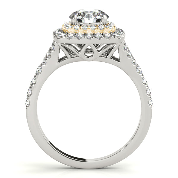 Resplendent Halo Round Diamond Engagement Ring — 9K/18K Gold & Platinum