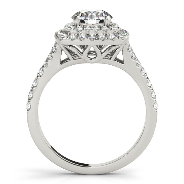 Resplendent Halo Round Diamond Engagement Ring — 9K/18K Gold & Platinum