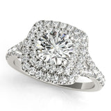 Resplendent Halo Round Diamond Engagement Ring — 9K/18K Gold & Platinum