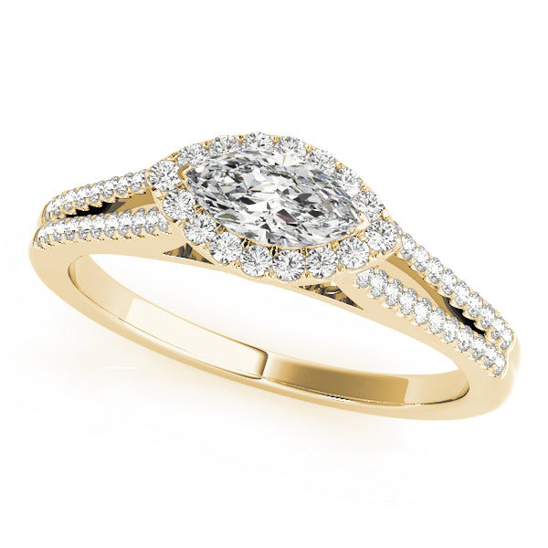 Cherished Halo Marquise Diamond Engagement Ring — 9K/18K Gold & Platinum