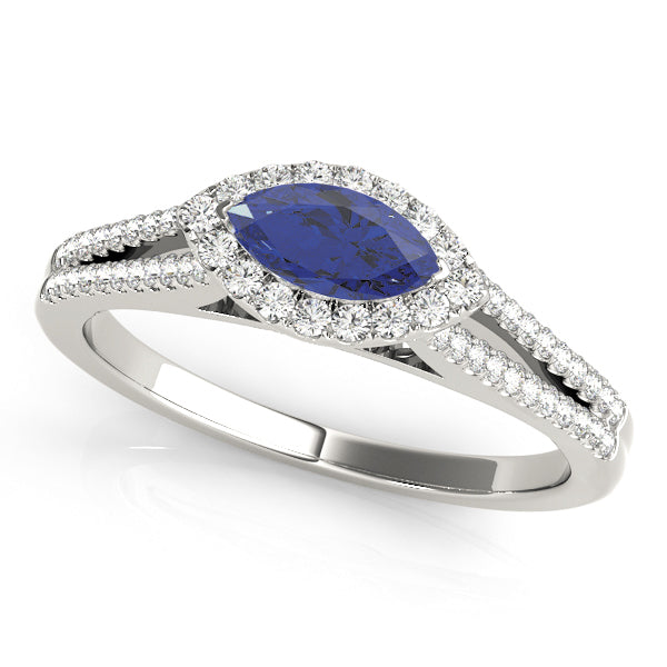 Cherished Halo Marquise Diamond Engagement Ring — 9K/18K Gold & Platinum