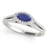 Cherished Halo Marquise Diamond Engagement Ring — 9K/18K Gold & Platinum