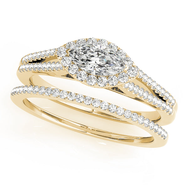 Cherished Halo Marquise Diamond Engagement Ring — 9K/18K Gold & Platinum