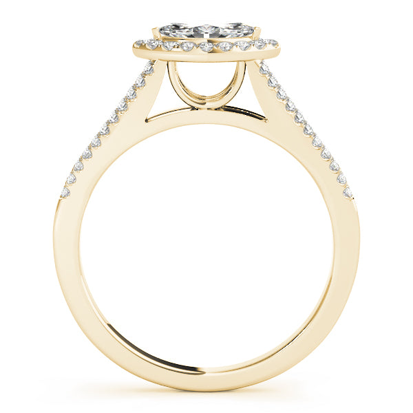Cherished Halo Marquise Diamond Engagement Ring — 9K/18K Gold & Platinum