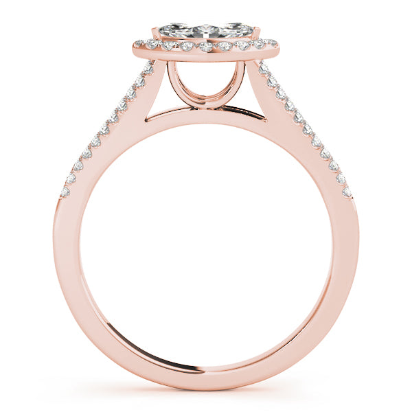 Cherished Halo Marquise Diamond Engagement Ring — 9K/18K Gold & Platinum