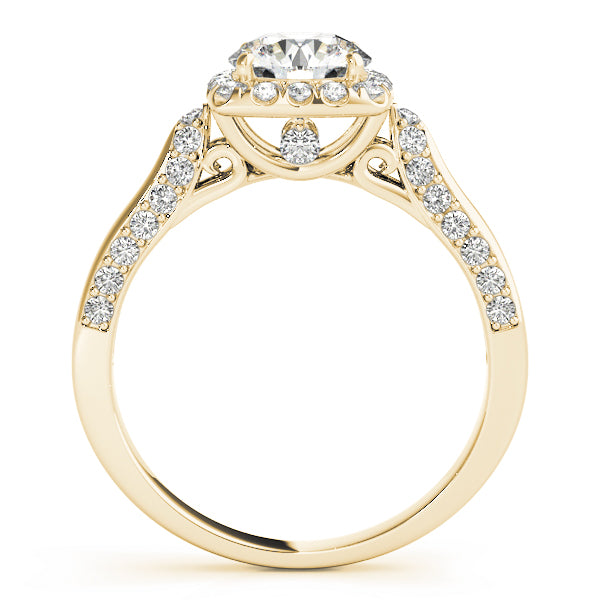 Noble Halo Round Diamond Engagement Ring — 9K/18K Gold & Platinum
