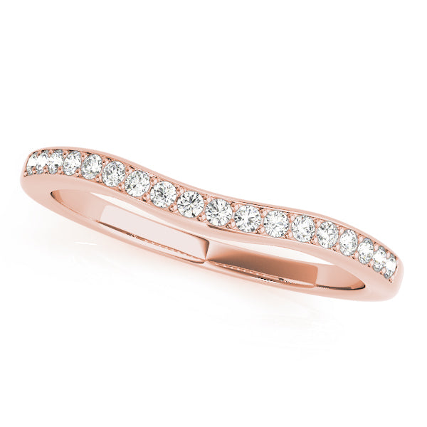 Prong in Channel Curved Half Eternity Ring in Gold & Platinum