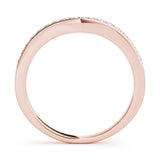 Prong in Channel Curved Half Eternity Ring in Gold & Platinum