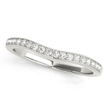 Prong in Channel Curved Half Eternity Ring in Gold & Platinum