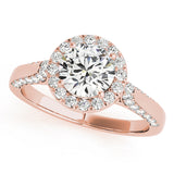 Classic Halo Round Diamond Engagement Ring — 9K/18K Gold & Platinum
