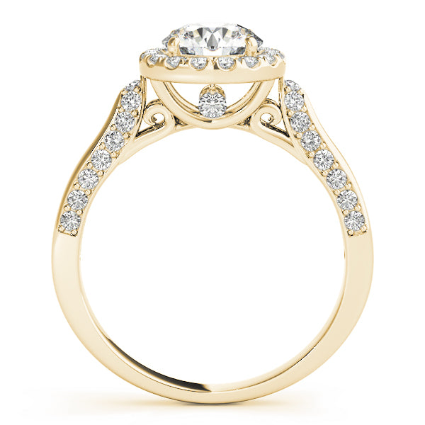 Classic Halo Round Diamond Engagement Ring — 9K/18K Gold & Platinum