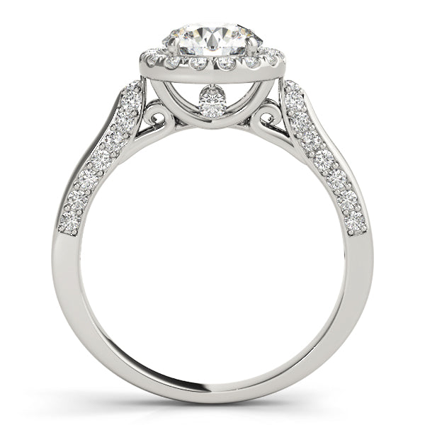 Classic Halo Round Diamond Engagement Ring — 9K/18K Gold & Platinum