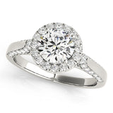 Classic Halo Round Diamond Engagement Ring — 9K/18K Gold & Platinum