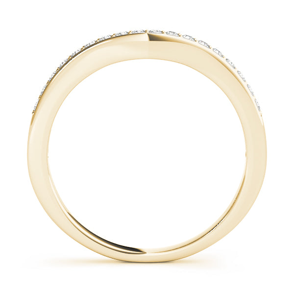 Prong-in-Channel Curved Half Eternity Ring in Gold & Platinum