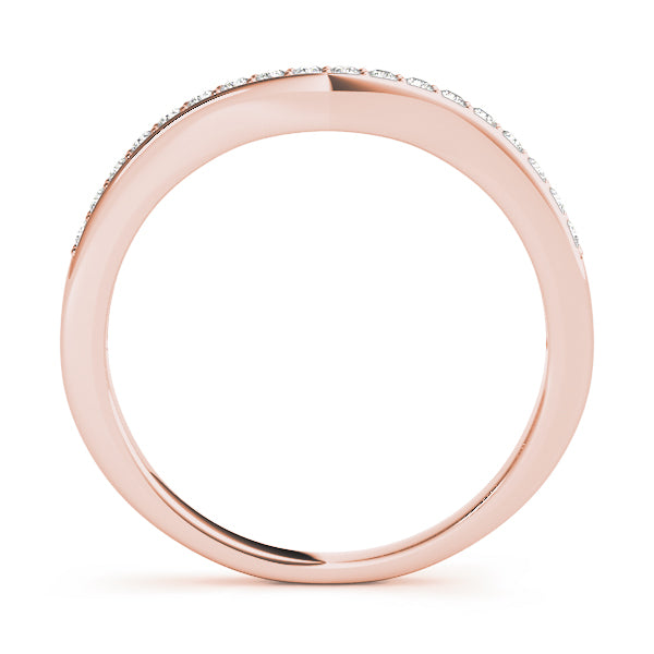 Prong-in-Channel Curved Half Eternity Ring in Gold & Platinum
