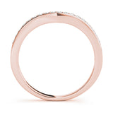 Prong-in-Channel Curved Half Eternity Ring in Gold & Platinum