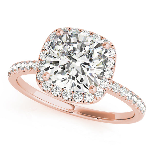 Timeless Halo Cushion Diamond Engagement Ring — 9K/18K Gold & Platinum
