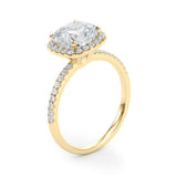Timeless Halo Cushion Diamond Engagement Ring — 9K/18K Gold & Platinum