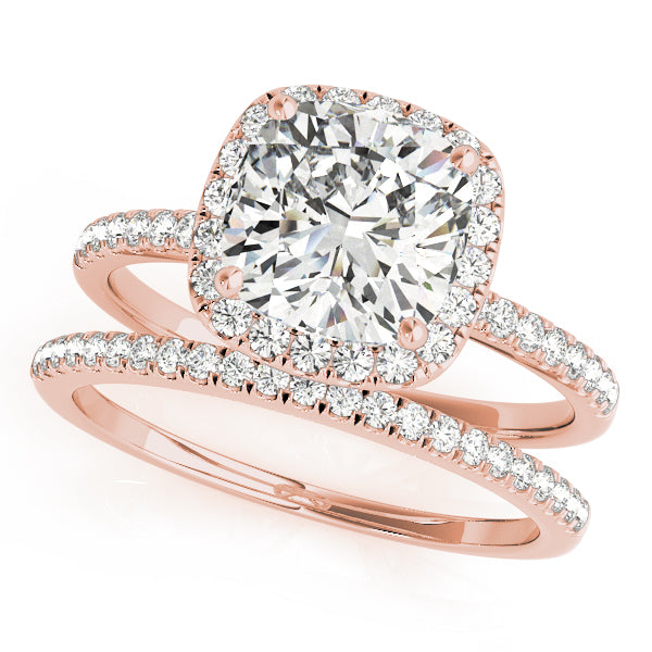 Timeless Halo Cushion Diamond Engagement Ring — 9K/18K Gold & Platinum