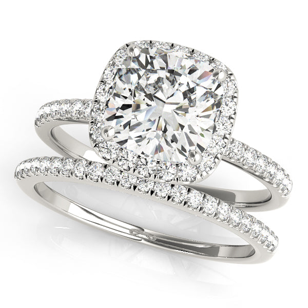 Timeless Halo Cushion Diamond Engagement Ring — 9K/18K Gold & Platinum