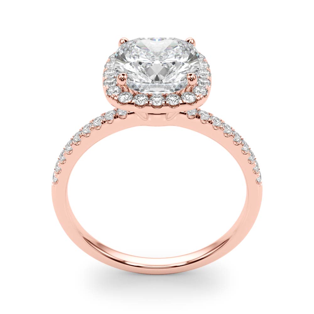 Timeless Halo Cushion Diamond Engagement Ring — 9K/18K Gold & Platinum