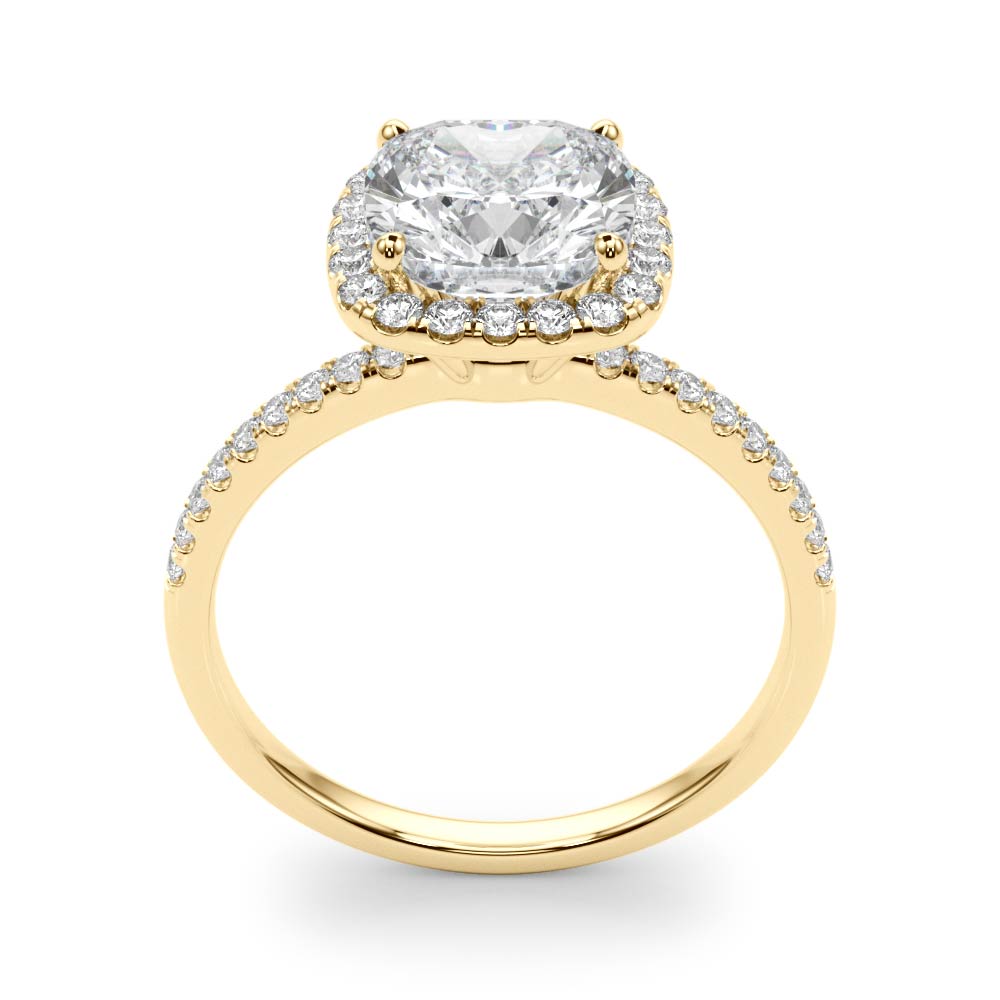 Timeless Halo Cushion Diamond Engagement Ring — 9K/18K Gold & Platinum