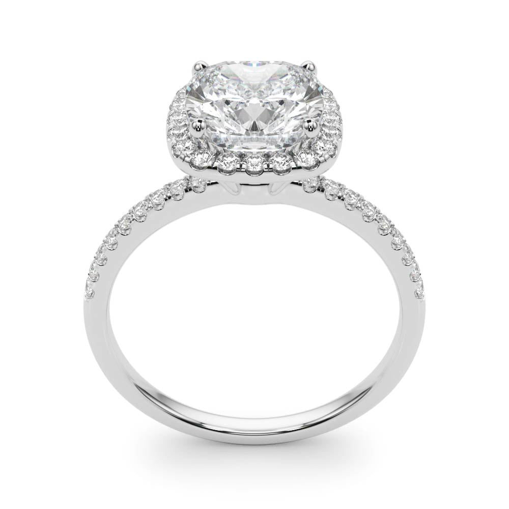 Timeless Halo Cushion Diamond Engagement Ring — 9K/18K Gold & Platinum