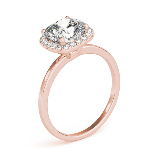 Elegant Halo Cushion Diamond Engagement Ring — 9K/18K Gold & Platinum