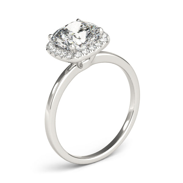 Elegant Halo Cushion Diamond Engagement Ring — 9K/18K Gold & Platinum