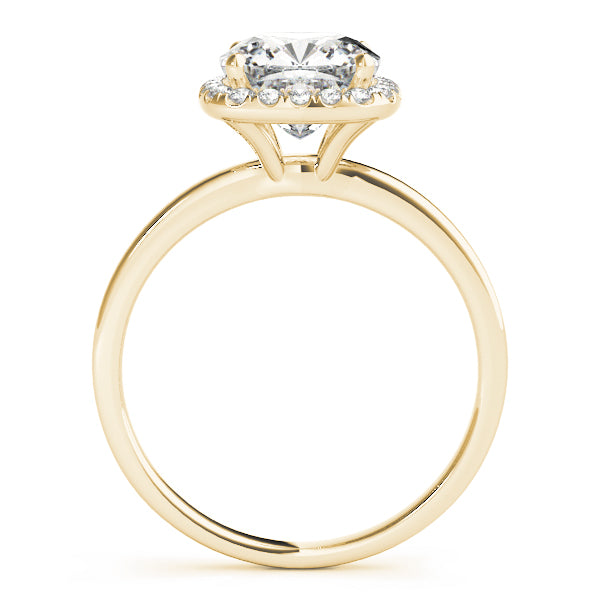 Elegant Halo Cushion Diamond Engagement Ring — 9K/18K Gold & Platinum