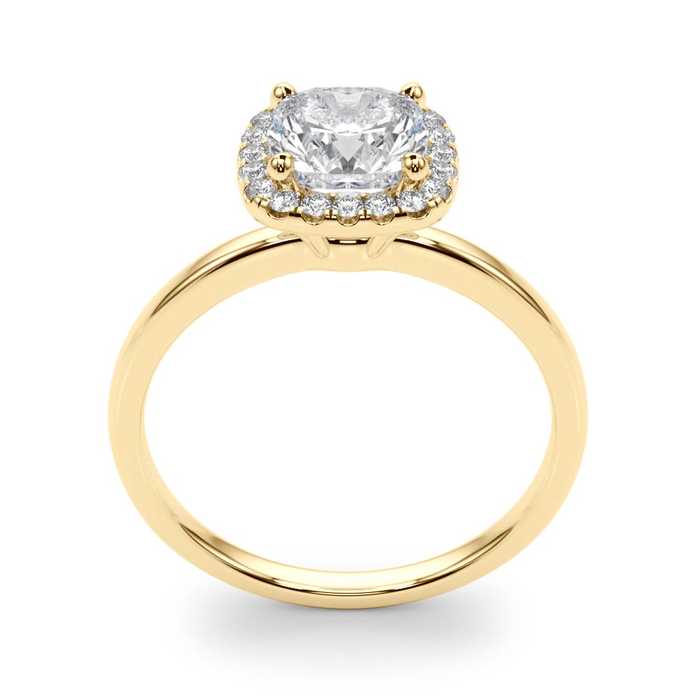 Elegant Halo Cushion Diamond Engagement Ring — 9K/18K Gold & Platinum
