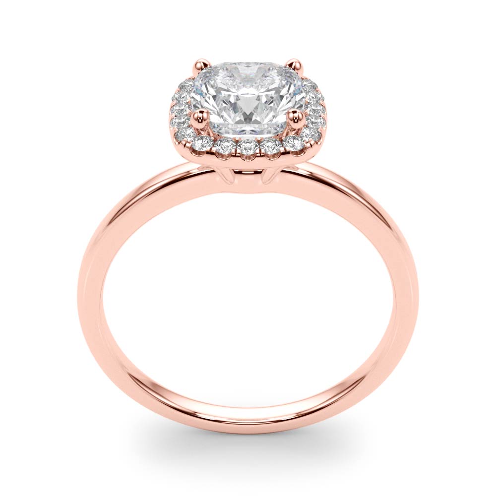Elegant Halo Cushion Diamond Engagement Ring — 9K/18K Gold & Platinum