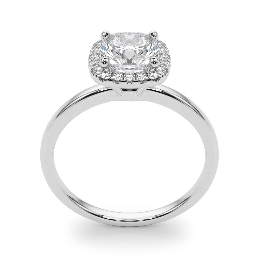 Elegant Halo Cushion Diamond Engagement Ring — 9K/18K Gold & Platinum