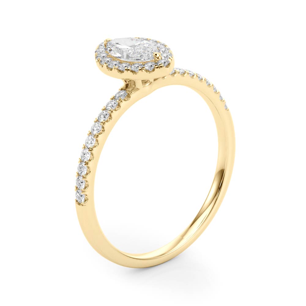 Vintage-Inspired Halo Marquise Diamond Engagement Ring — 9K/18K Gold & Platinum