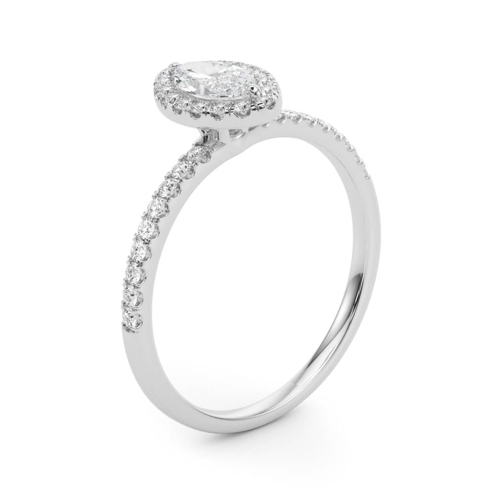 Vintage-Inspired Halo Marquise Diamond Engagement Ring — 9K/18K Gold & Platinum