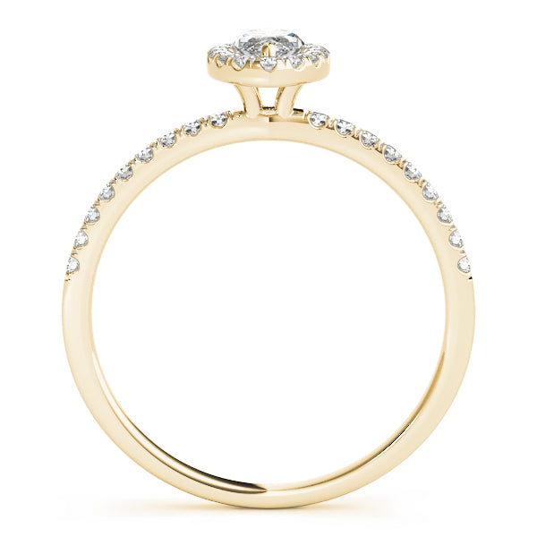 Vintage-Inspired Halo Marquise Diamond Engagement Ring — 9K/18K Gold & Platinum
