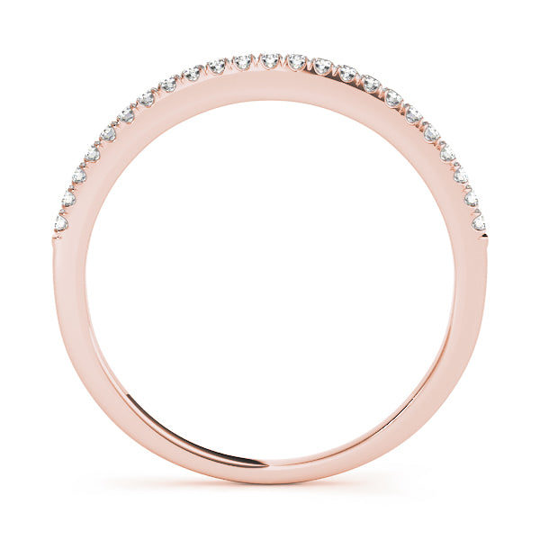 Single Row U-Prong Wedding Half Eternity Ring in Gold & Platinum