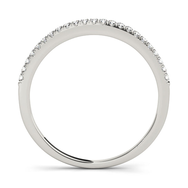 Single Row U-Prong Wedding Half Eternity Ring in Gold & Platinum