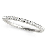 Single Row U-Prong Wedding Half Eternity Ring in Gold & Platinum